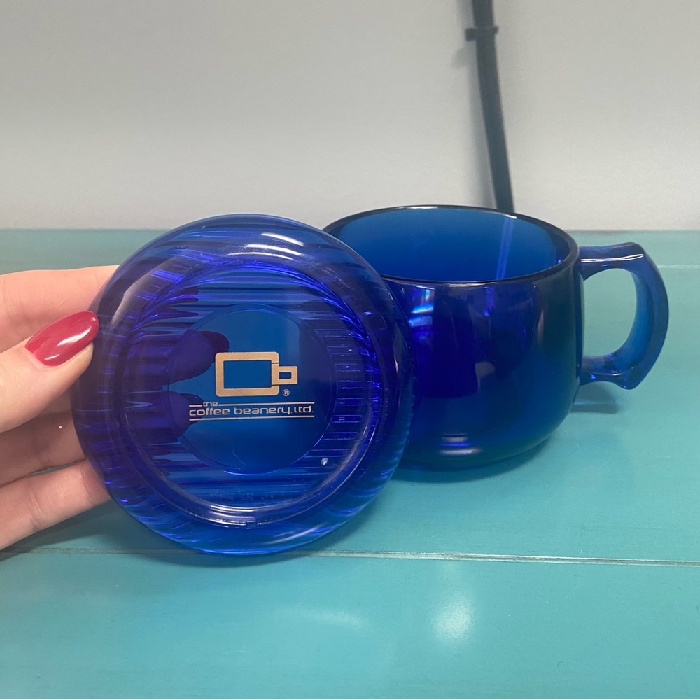 😀 Cute Blue Mug w/ Lid